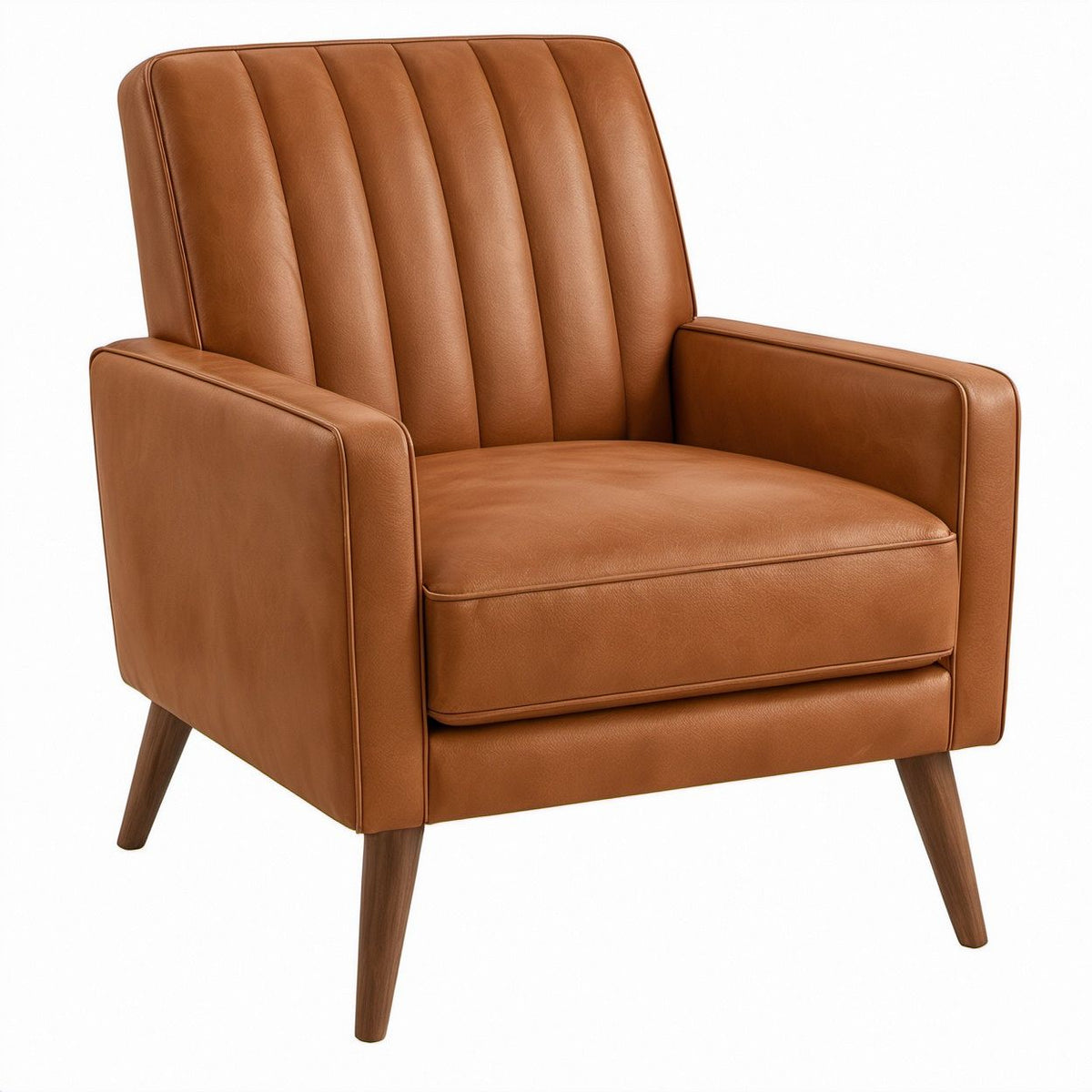 Loungesessel Cognacbraun mit hoher Rückenlehne, PU-Kunstleder, 76 x 82 x 92 cm