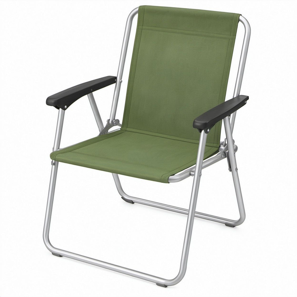 Grüner Klappstuhl aus Aluminium und Polyester, 58 x 68 x 105 cm