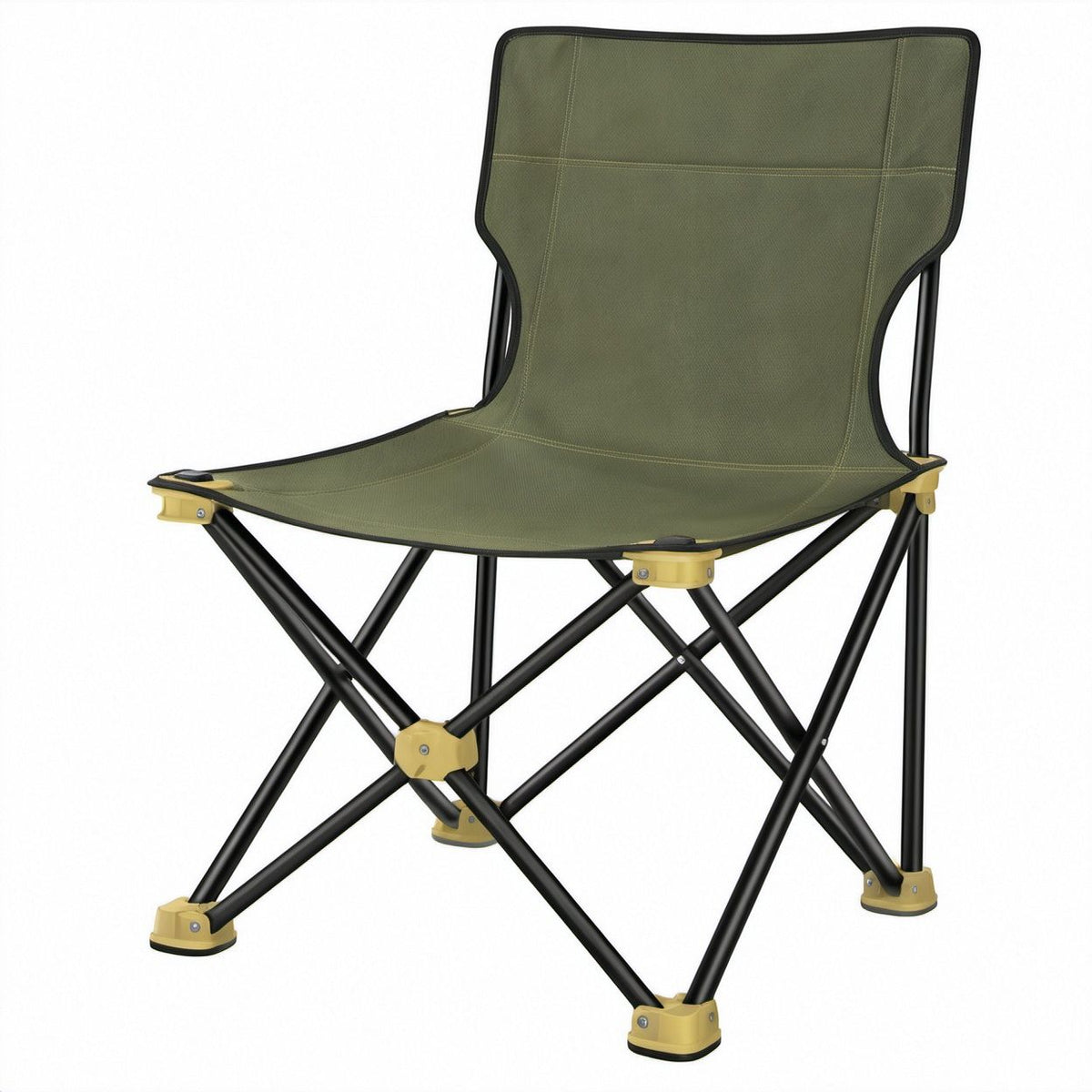 Klappstuhl Olivgrün/Schwarz/Beige aus Polyester und Stahl, 58 x 54 x 85 cm