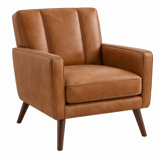 Cocktailsessel mit PU-Kunstlederbezug in Cognac, 75 x 82 x 92 cm